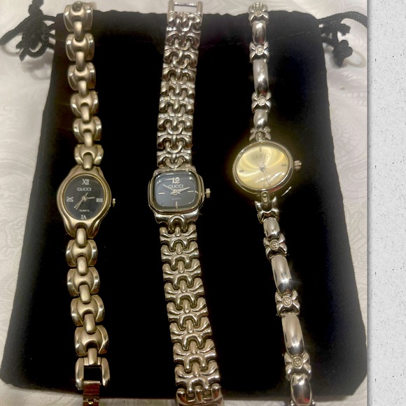 Gucci Vintage Women’s Silver Watches Set of Three - Picture 1 of 2